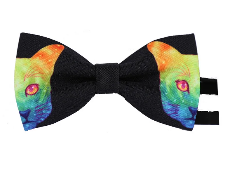  Модный хлопковый милый галстук-бабочка с принтом в виде картона для детей