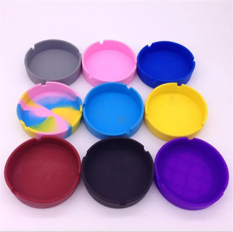 
Cigar Rubber Silicone Ashtray Cinzeiro Smokeless Soft Eco-Friendly Pocket Round Shatterproof Ashtray Hot Sale on Amazon Ebay 