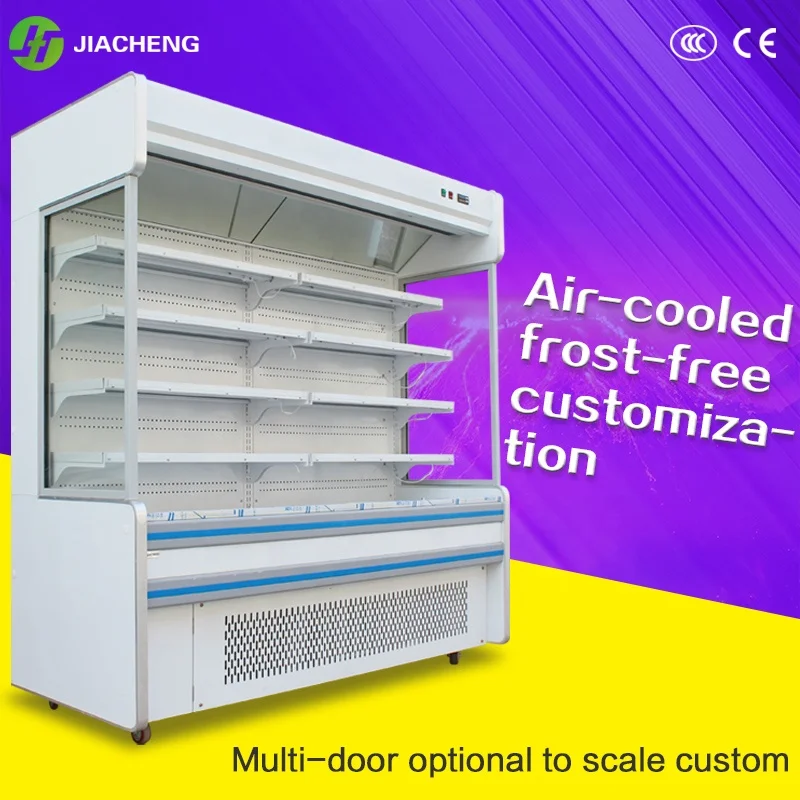 1.5 meter air cooled chiller for Vegetable Beverages Fruit Dairy Display Refrigerator