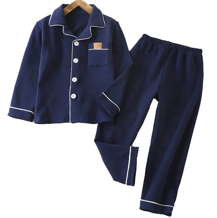 
2019 New style cotton longsleeve top and pants pajamas set for unisex children 
