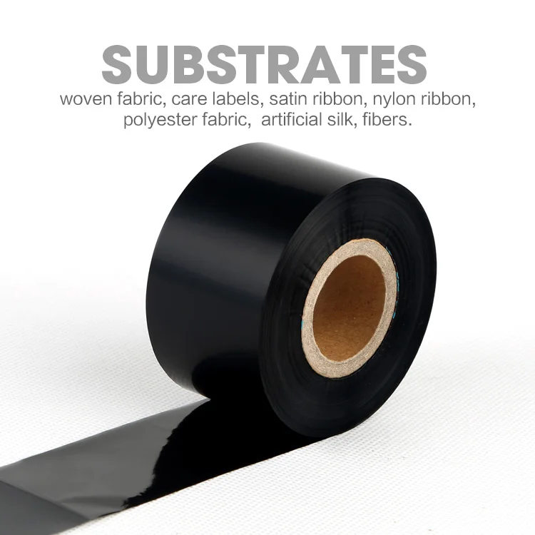 Premium Textile Wash Care Wax Resin Ribbon on Satin Printed Label for Garment Care Label Printing