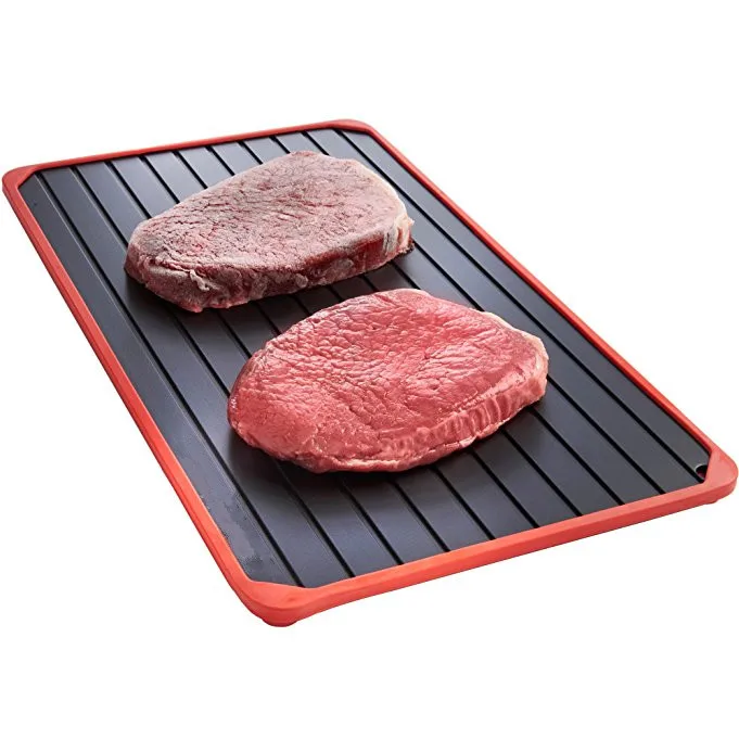 
metal defrosting tray thawing tray with silicone border  (60713147574)