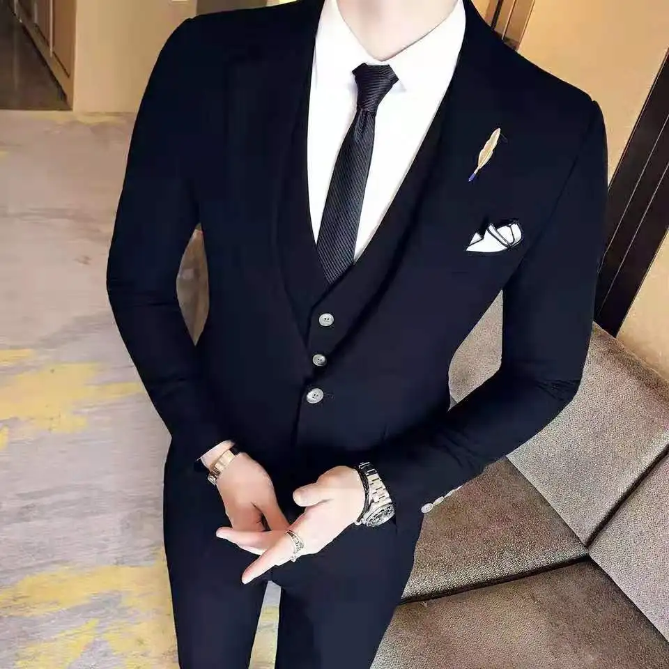 High-quality three-piece men and bridegroom suit