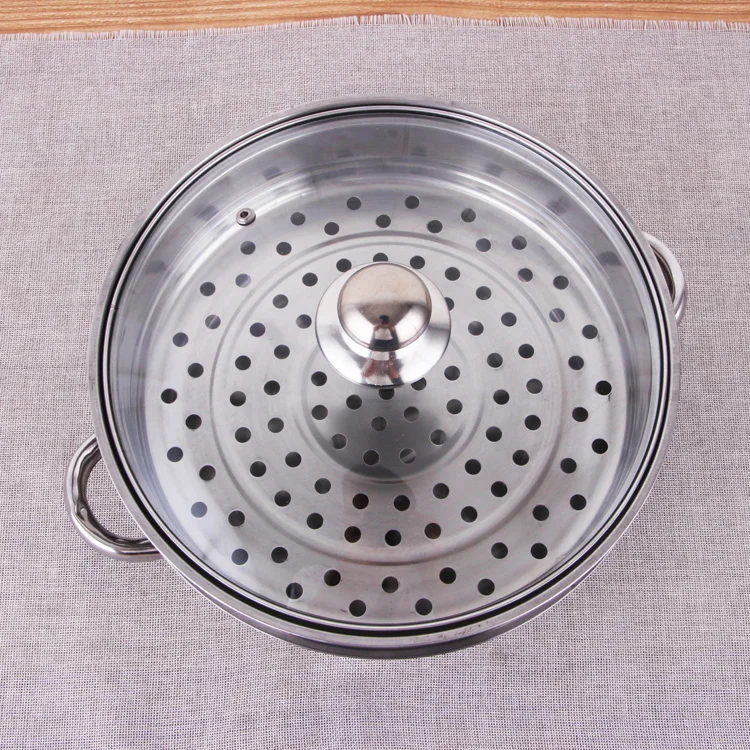 2 in 1 Steamer Pot with Visible Glass Lid Wholesale Factory Price Stainless Steel Steamer Pot