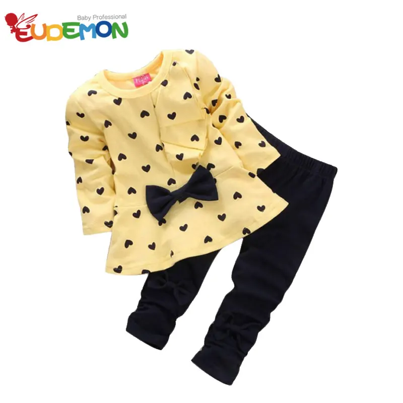 Eudemon New Girls Clothing Sets Long Sleeves Clothes Pants Girl Kids Sets Soft Cotton Material