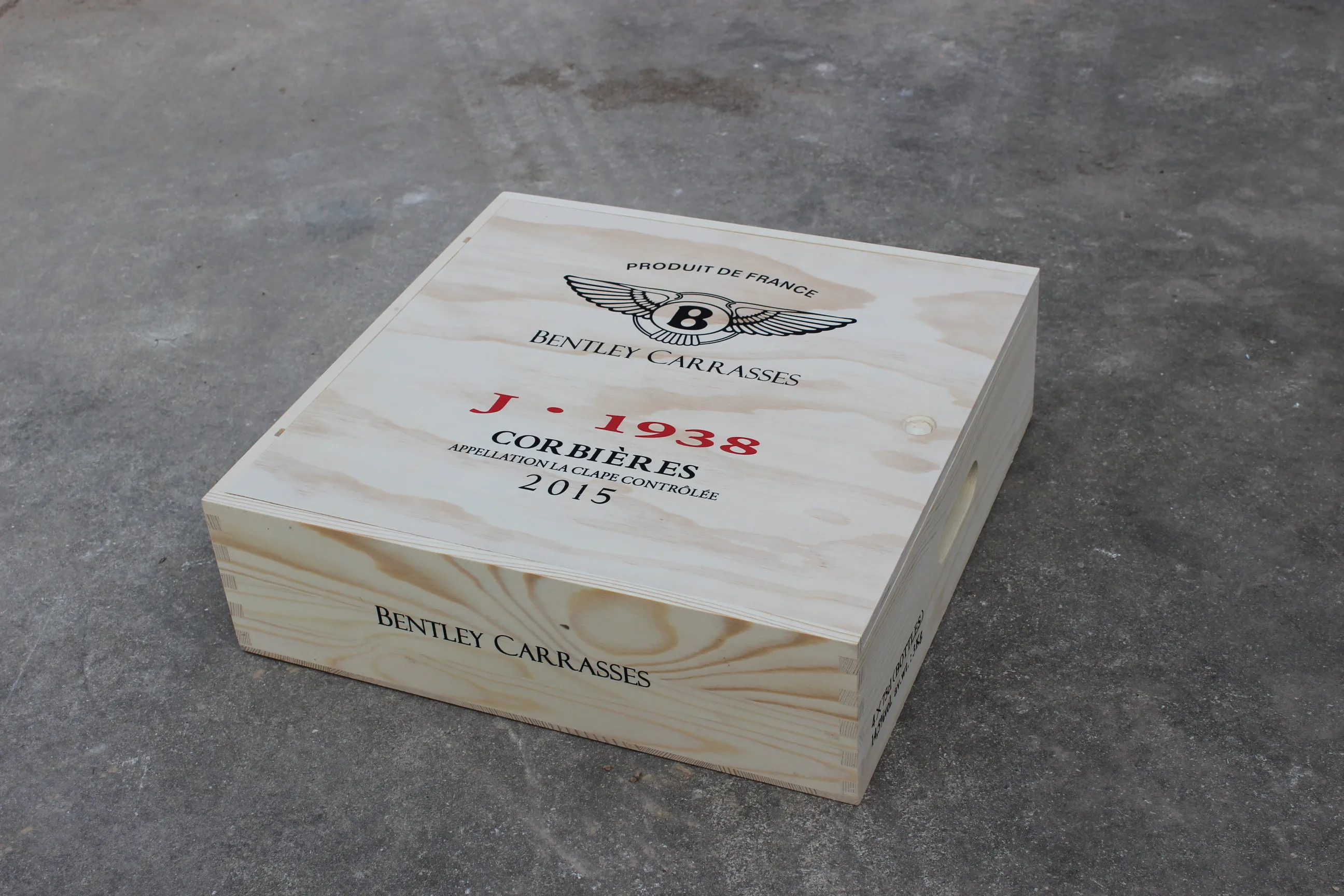 
Hot sale hinge 3 bottles wooden wine gift box 