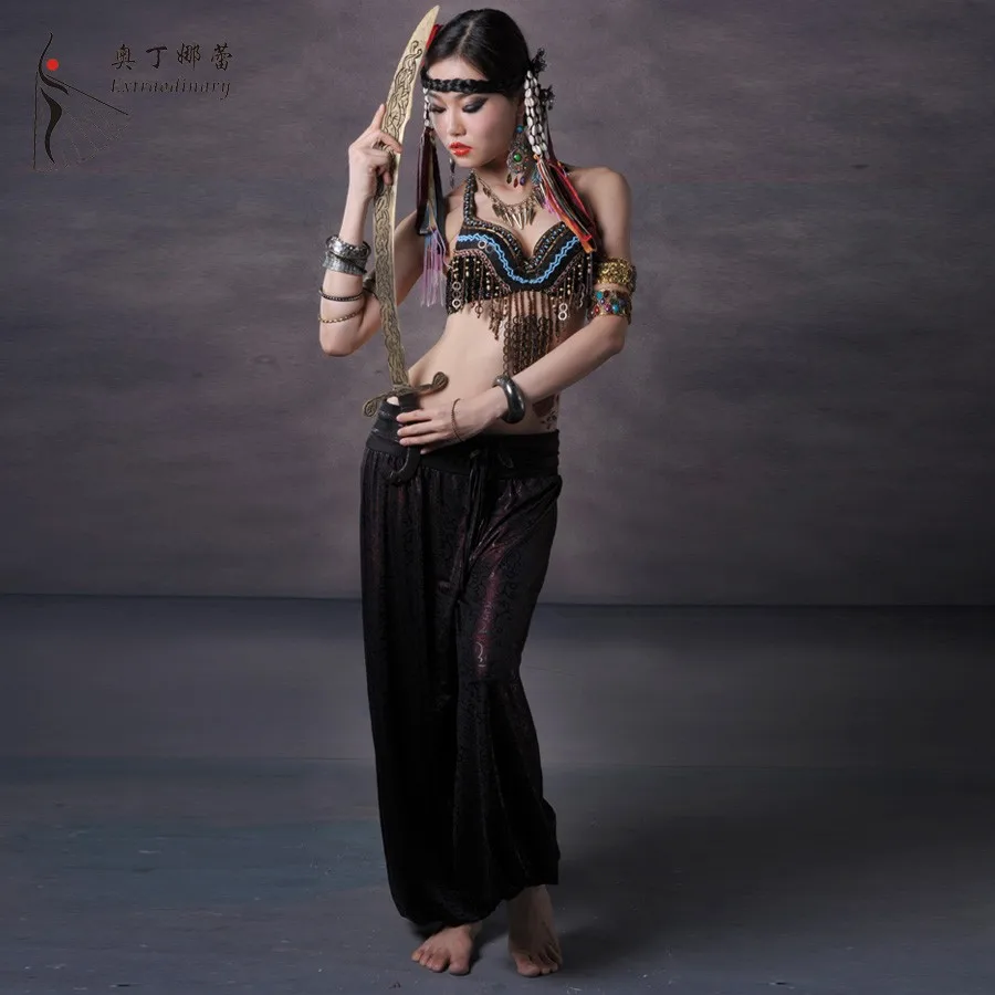 2 pcs Coins Bra Harem Tribal Pants Belly Dancing Clothing