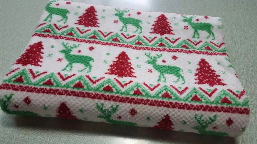 printed jacquard coral fleece fabric