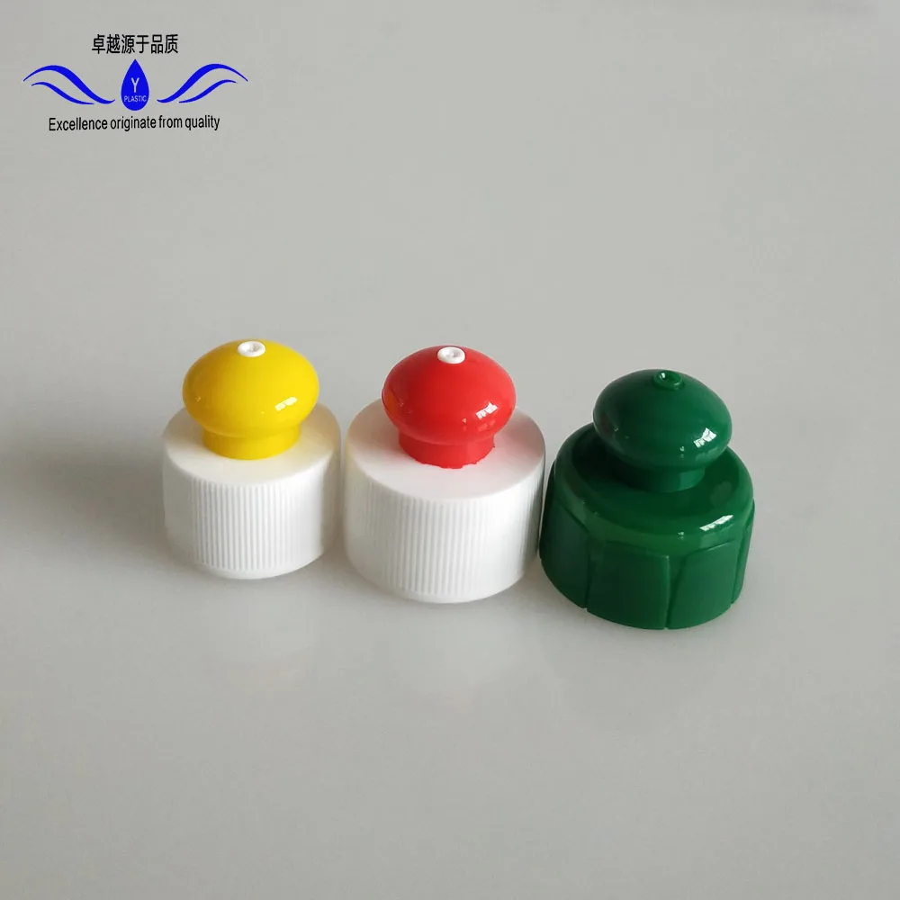 Non Spill Dishwashing Liquid Bottle 28/410 Colorful Push Pull Cap Custom Logo Plastic Caps for Bottles Screw Cap Optional 3001