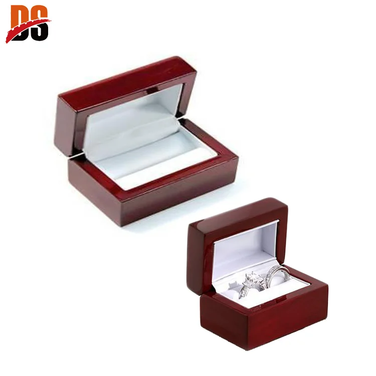 Высококачественная двухслойная деревянная коробка для ювелирных изделий для свадьбы