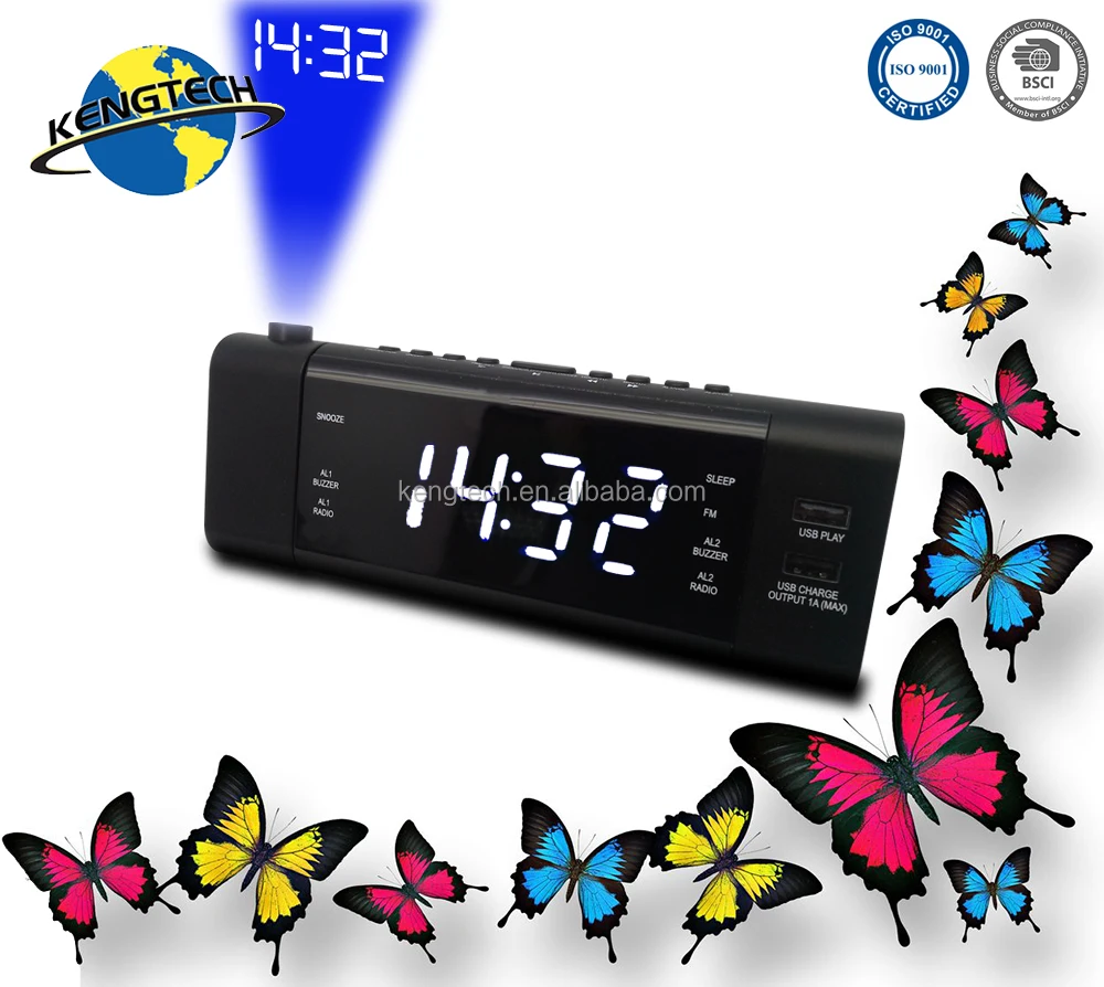 LED Display Rotary Projector Dual Alarm Clock PLL fm Radio Newest low price manufacturer CT-3888