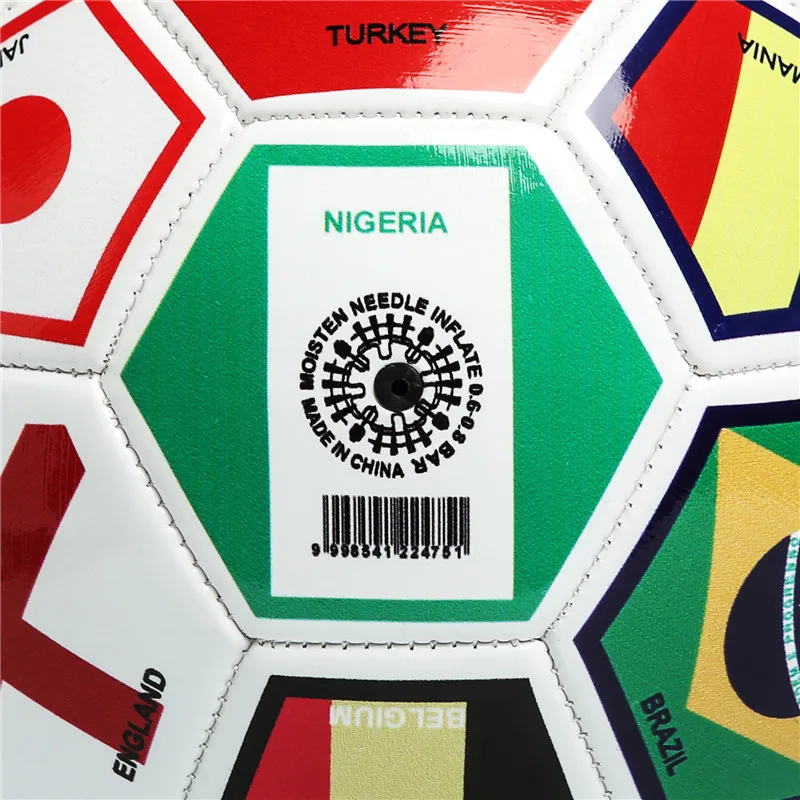 Wholesale Cheap Machine Stitched Country Flag Football, Custom PVC Promotional Soccer Ball in Bulk