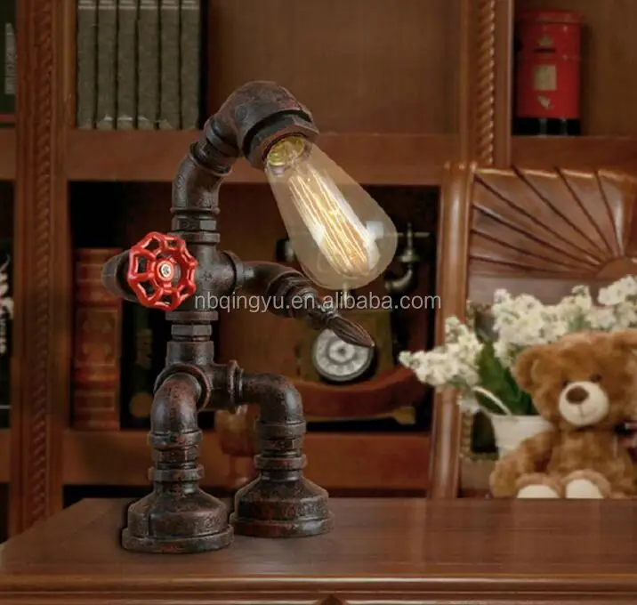 
Nova Retro style creative robot lamp antique water pipe table lamp 