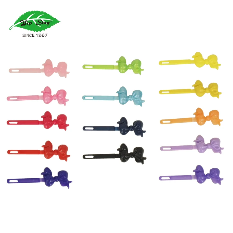 Yip Sing Most Popular Cheap Colorful Bowtie Fancy Plastic Kids Hair Barrettes