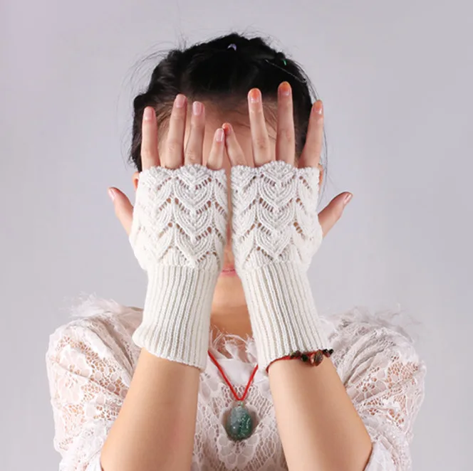 
Winter Warm Arm Mitten Womens Half Fingerless Wrist Knit Glove 