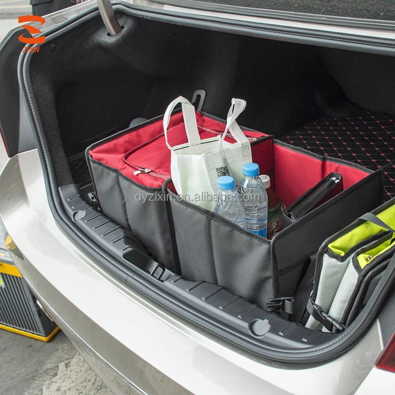 Foldable Outdoor Storage Garbage Trash Bin Premium Car Trunk Organizer Cooler Bag with Cover