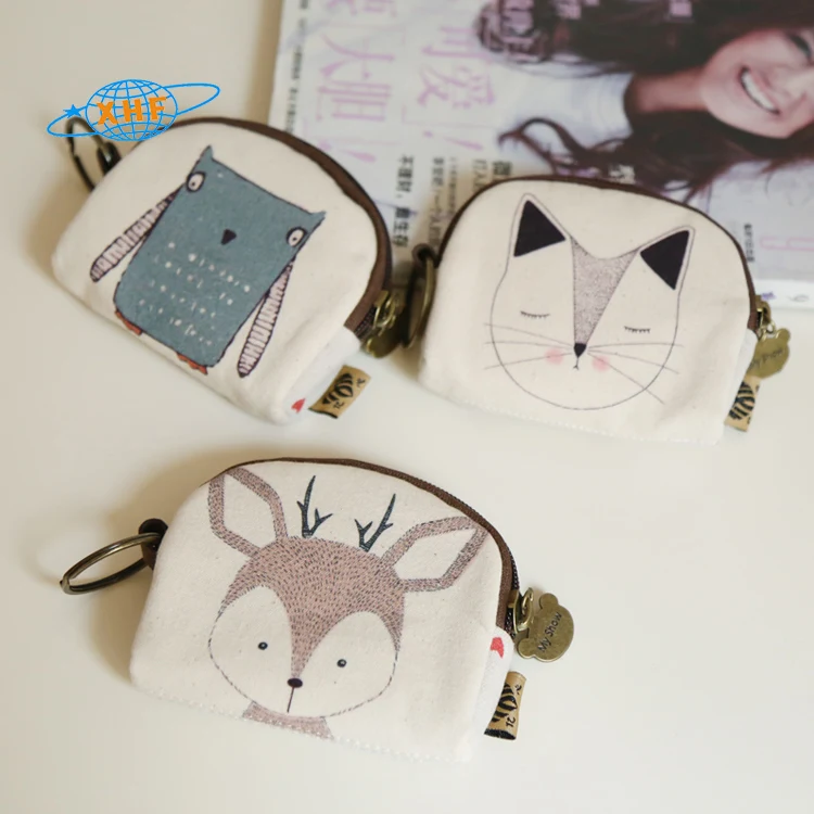 China Factory Cheap Things to Sell Small Cute Cartoon Canvas Coin Bag Purse