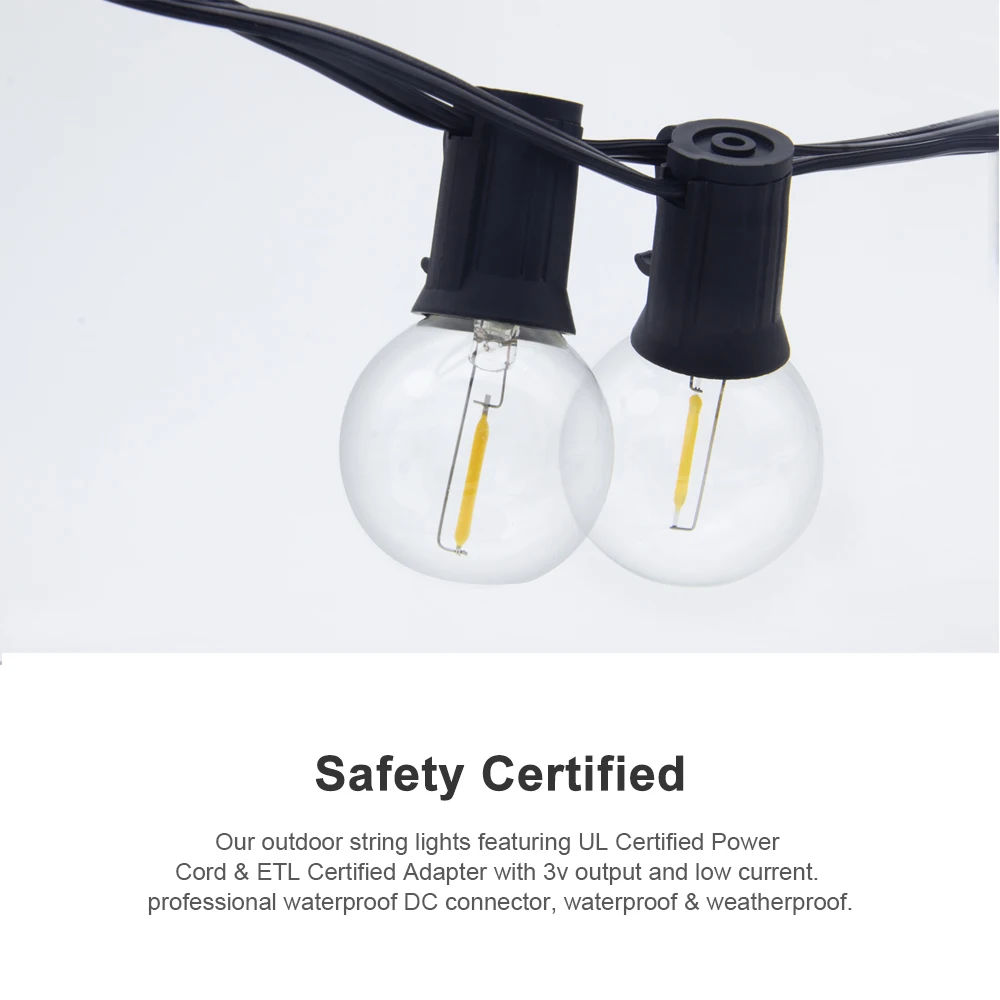 Hot Promotion!Amazon Hot Selling 10W Colorful 18Feet Long G40 Holiday Decoration String Light