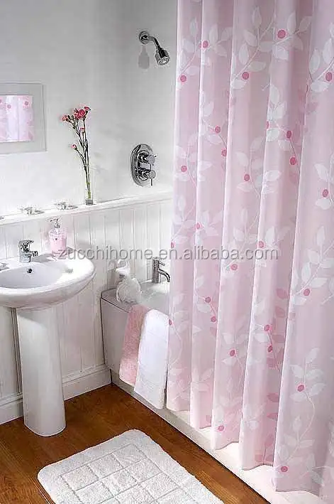 polyester printed fabric shower curtain for bathroom