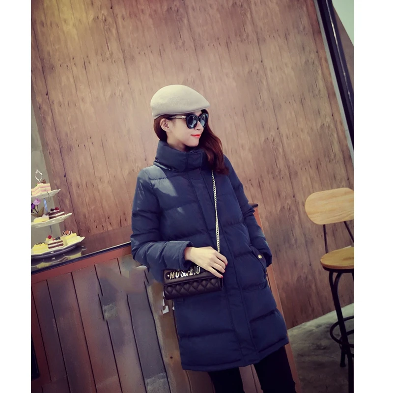 2015 корейского стиля широкий твердые капюшон долго стиль женщины парка женщина зима пуховик сгущаться теплое пальто napka парка mujer Большой размер