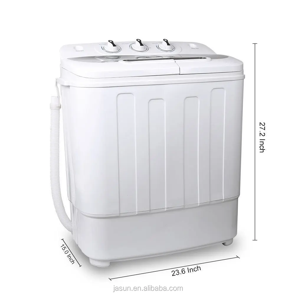 Homeleader W02-014 Washing Machine, Portable and Compact Laundry Washer with 7.93lbs Capacity, Twin Tub, Black and White