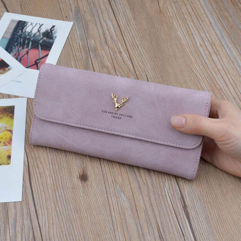 New women leather purse fashion long soft wallet for girl