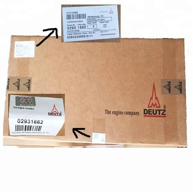 D6E Deutz TCD6L2012 полный комплект прокладок двигателя