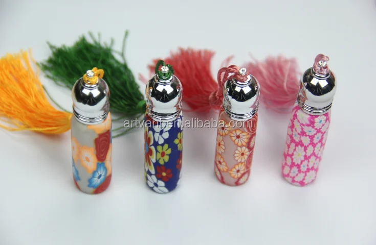 5ML Perfume Clay Roller Bottle Polymer Clay Empty Small Refillable Roll on Bottle For Essential Oil