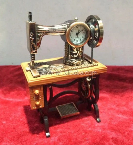 special shape sewing machine table antique metal clock