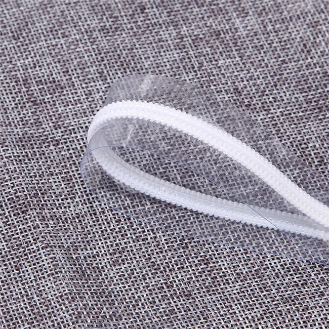 High Quality Transparent PVC Long Chain Plastic Zipper for Cosmet Bag andic Luggage
