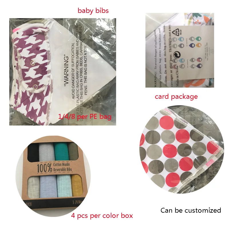 
Amazon hot selling soft unisex Baby Bandana Bib Set 4/8-Pack high quality organic cotton bib with teether 