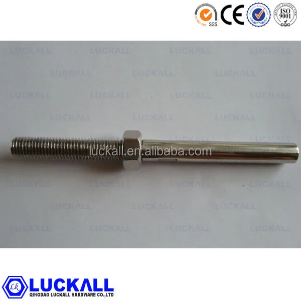 Stainless Steel Swage Stud Thread Terminal, Swage Terminal, Wire Rope Swaging Fitting