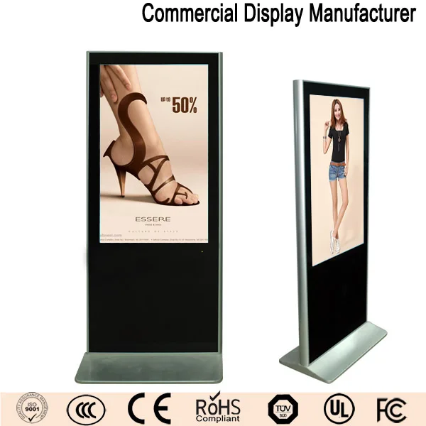 65 inch lcd information signage display free stand