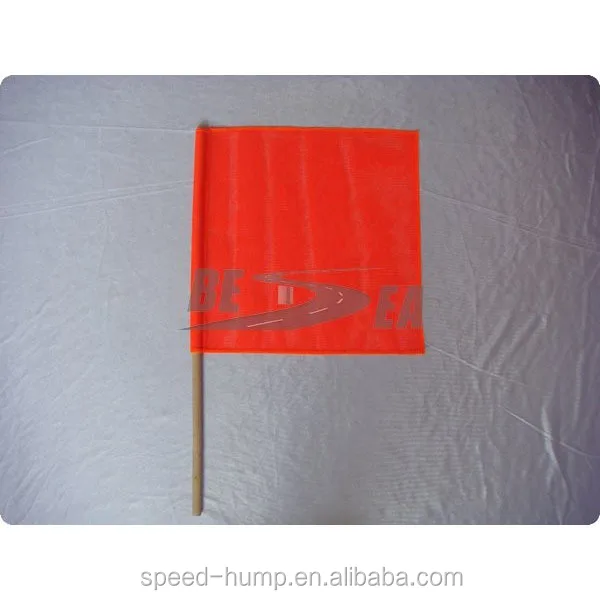 Wholesale In Alibaba Orange Safety Control PVC Fabric Flag