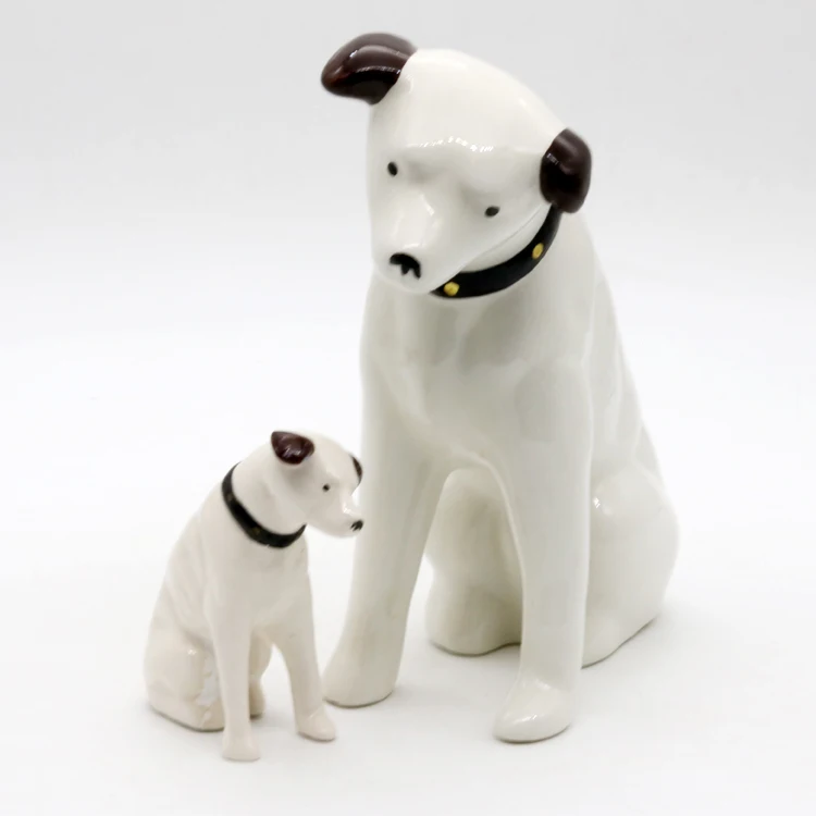 Wholesale ceramic mini white dog figurines statue