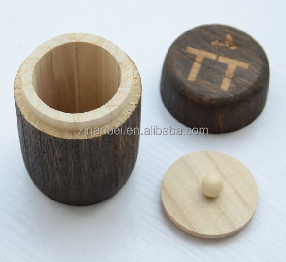 2024 Custom logo small vintage wooden tea box carbonized wood tea caddy burned effect