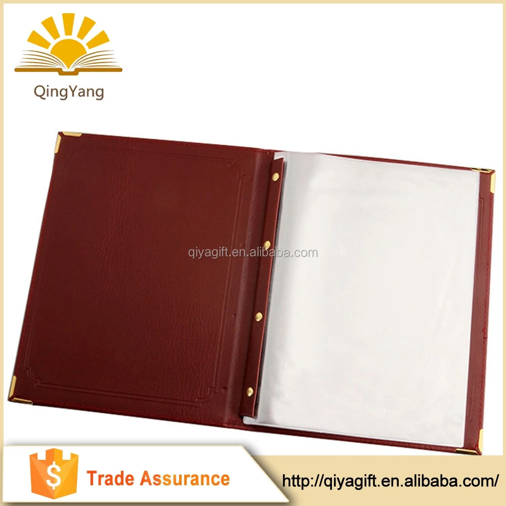 Custom Menu Covers A3 A4 Menu Holder for Restaurant/hotel Restaurant Supplies