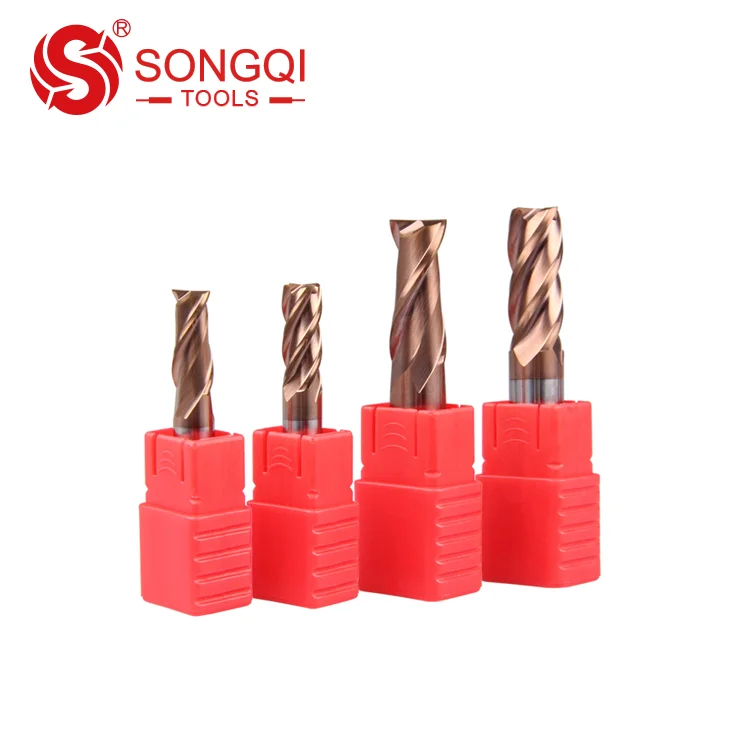 2/3/4 Flute Solid Carbide End Mill Cutters with 45/50/65/68HRC