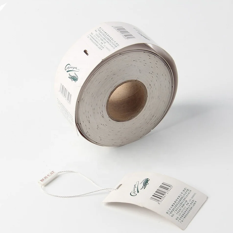 
 Высококачественная пластиковая резиновая печать на заказ, подвесная бирка для одежды в рулоне  