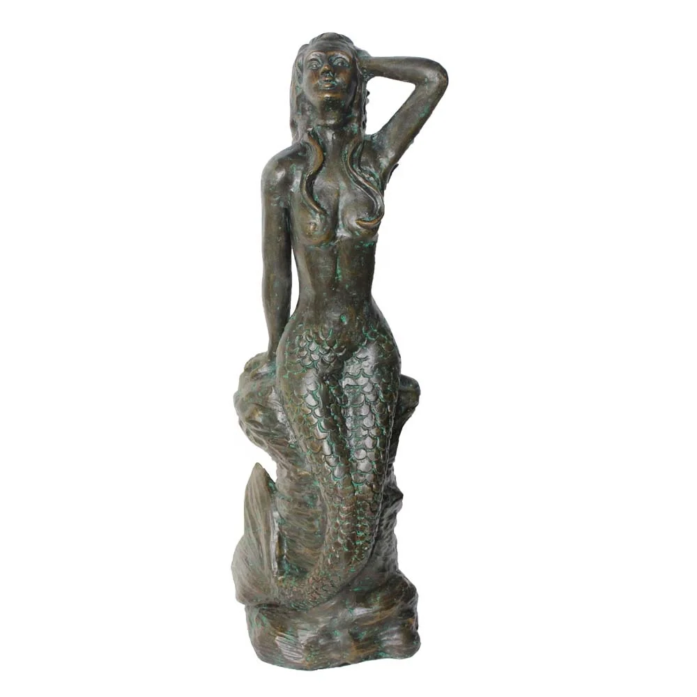 Vintage aluminum antique  mermaid statues for garden