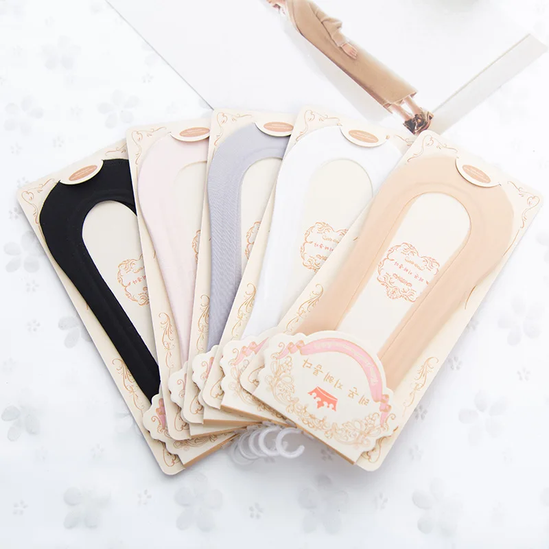 Летние шелковые бесшовные Нескользящие невидимые носки для женщин