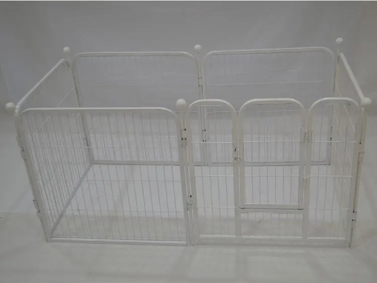 Portable outdoor black folding expandable run pet fence large enclosure metal dog fence
