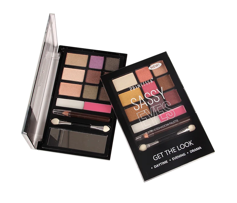
Private Label Factory Supply Wholesale 10 Color Eyeshadow Highlight Blusher Eyeliner pencil Cosmetic Makeup Mixing Combo Palette 