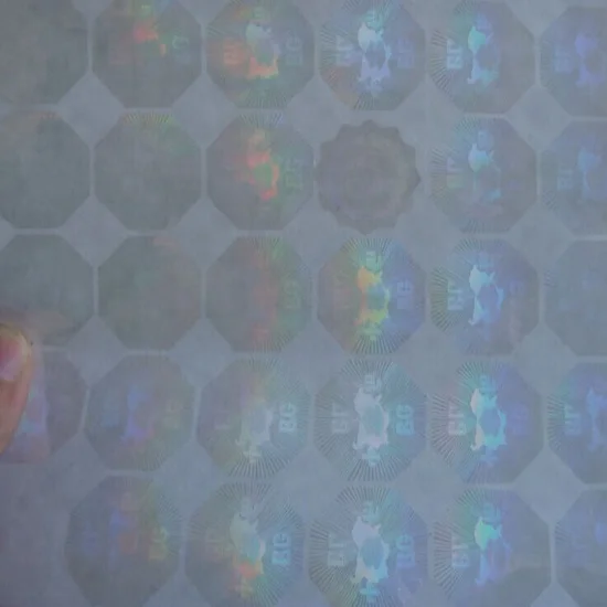 Waterproof 6-Sided Logo Label Vinyl Sticker Transparent Holographic UV Printing Embossed Finish Anti-Counterfeit Candle Packing