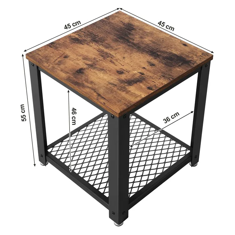 Wholesale Furniture Manufacturers Dark Bedside Small Corner End Table Small Metal Side Table
