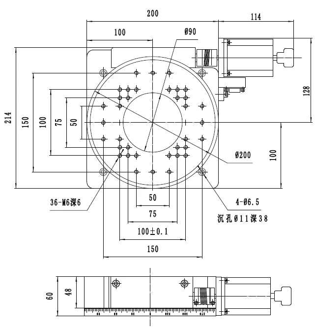PX110-200   diameter: 200mm Electric Rotary stage Motorized rotary table Motorized Rotation Stage