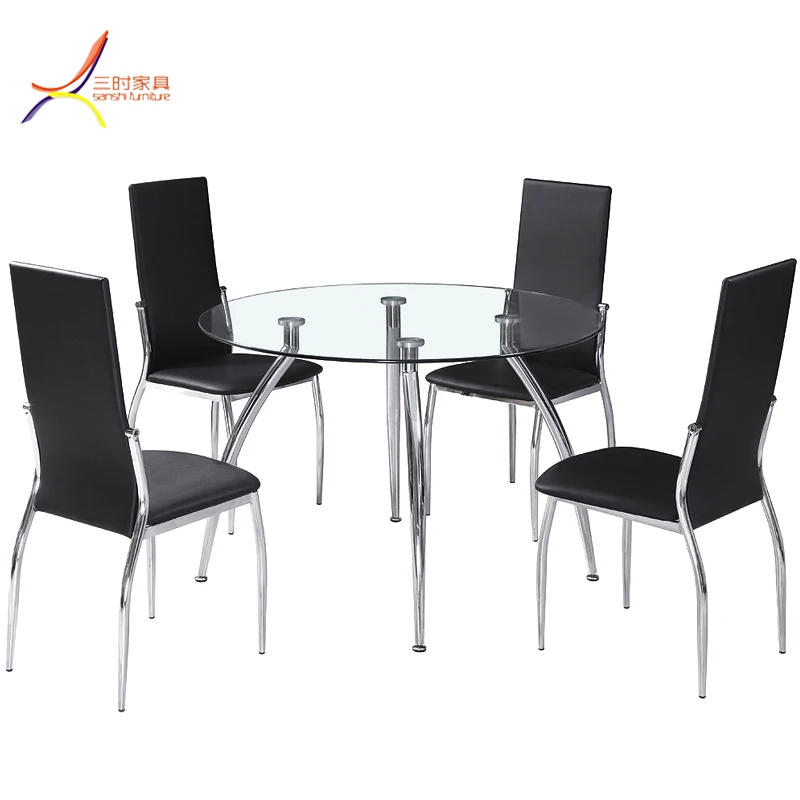 
Oval glass top dining table with metal legs round table for sale 