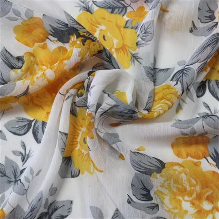 Wholesale crepe de chine fabric digital printed polyester chiffon fabric