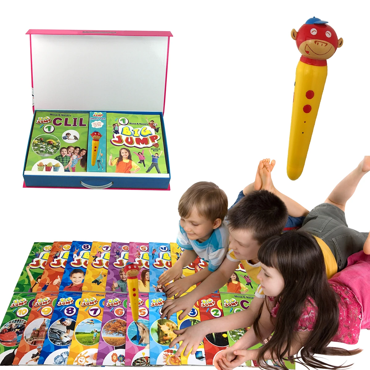 Recordable Digital Touch Reading Pen, Leapreader Pen and English Book Big Jump for Kids