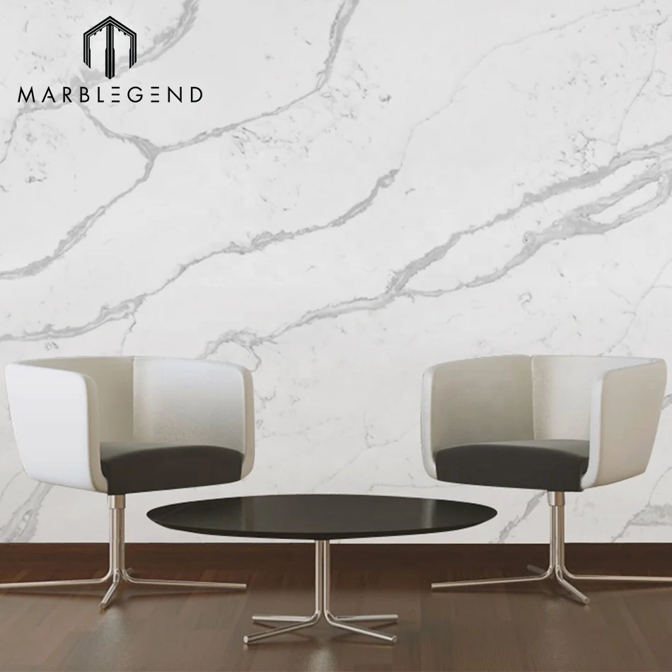 Wholesale calacatta white quartz marble stone largest size quartz slabs